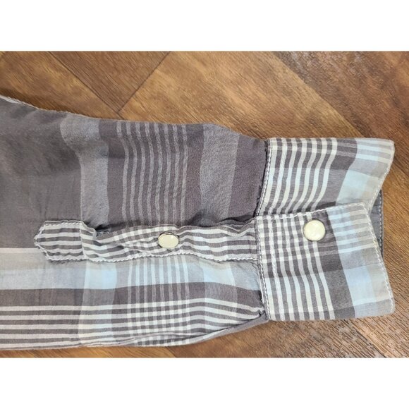 GPH Supply Co. Long Sleeve Pearl Snap Shirt Plaid Detailed Stitching Men's XL - Picture 10 of 11